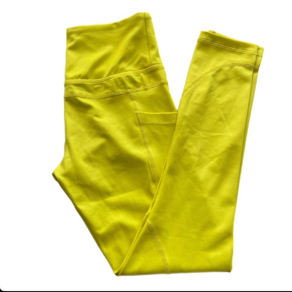 Zyia Active Hi-rise Light N Tight Leggings Womens Size 2 Neon Yellow Metallic